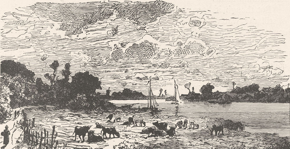 NETHERLANDS. Landscape at Arnhem 1903 old antique vintage print picture